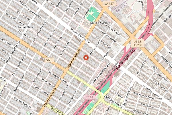 Map showing Stella's in Richmond