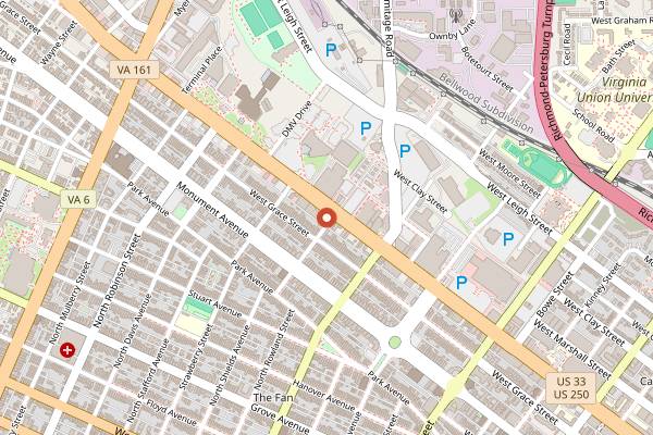 Map showing Tarrant's Downtown Cafe in Richmond