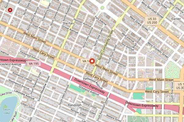 Map showing Rostov's Coffee and Tea in Richmond