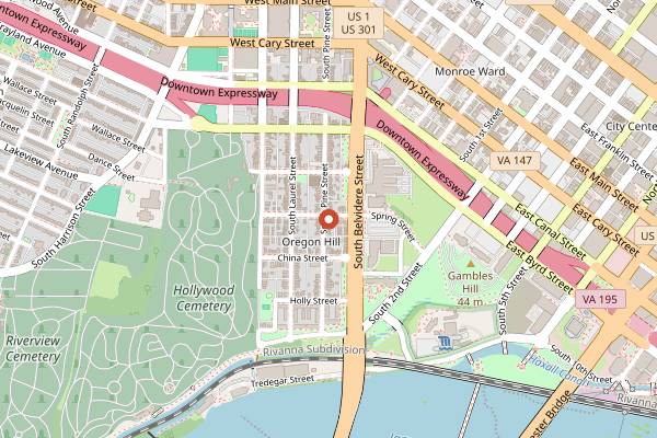 Map showing Adarra in Richmond