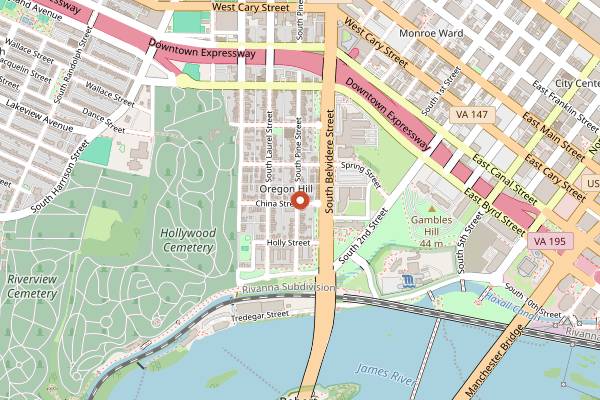 Map showing L'Opossum in Richmond