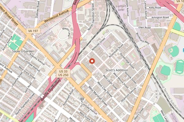 Map showing Scott's Addition Farmers Market in Richmond