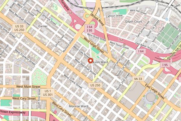 Map showing GWAR Bar in Richmond