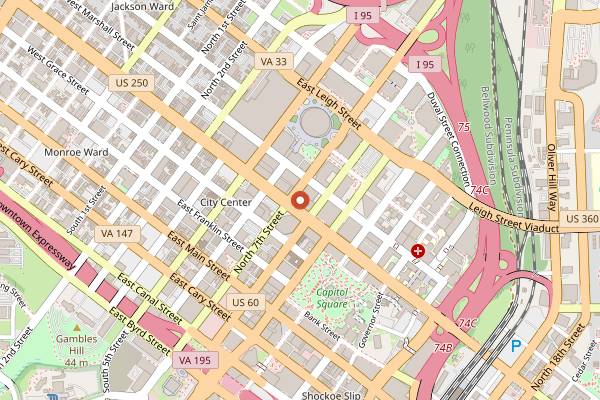 Map showing The National in Richmond