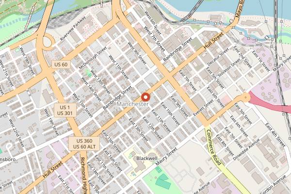 Map showing Croaker's Spot in Richmond