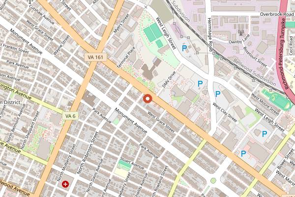 Map showing Sally Bell's Kitchen in Richmond