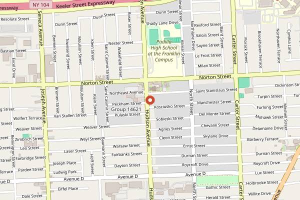 Map showing Andy's Candies in Rochester