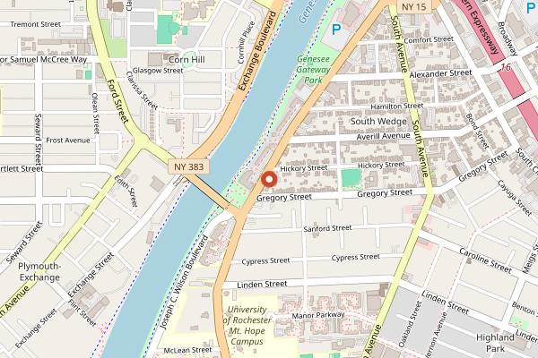 Map showing Swiftwater Brewing in Rochester
