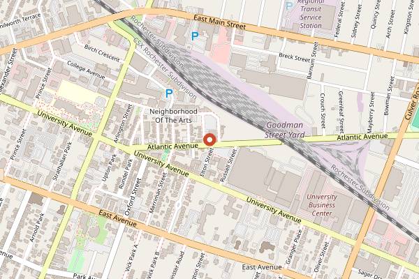 Map showing Three Heads Brewing in Rochester