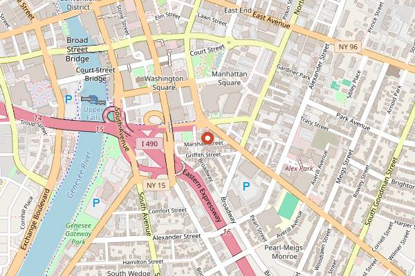 Map showing Strangebird Brewing in Rochester