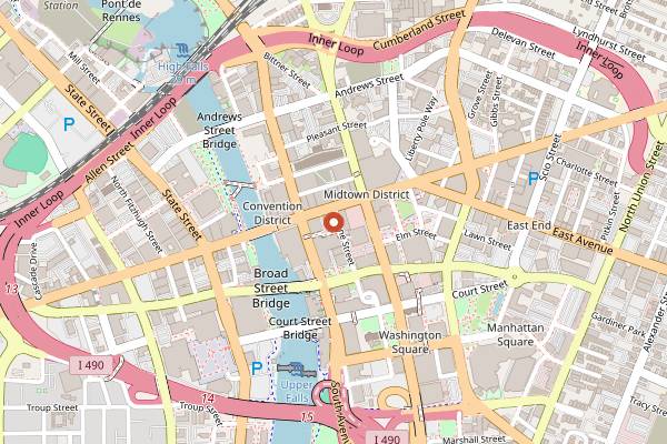 Map showing Flower City Food Tours - Downtown After Hours in Rochester