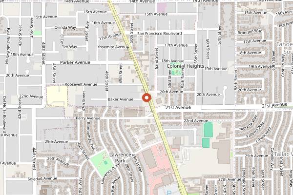 Map showing Forgotten Bakery in Sacramento