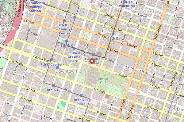 Map showing La Bou Bakery and Cafe 11th Street in Sacramento