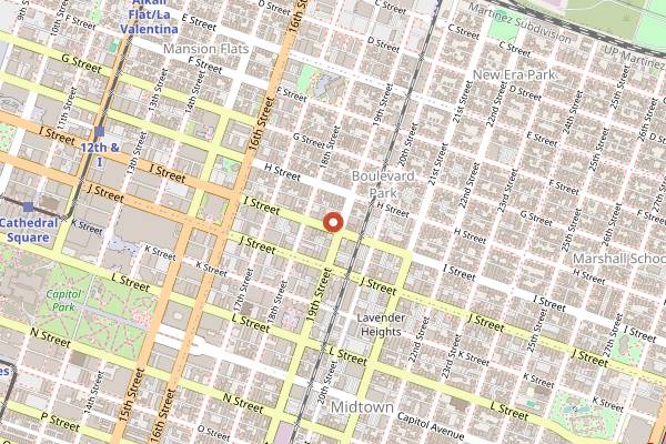 Map showing At Ease Brewing Company in Sacramento