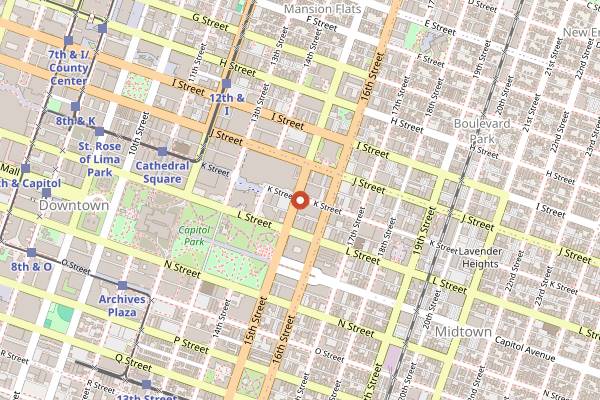 Map showing Capitol Garage in Sacramento