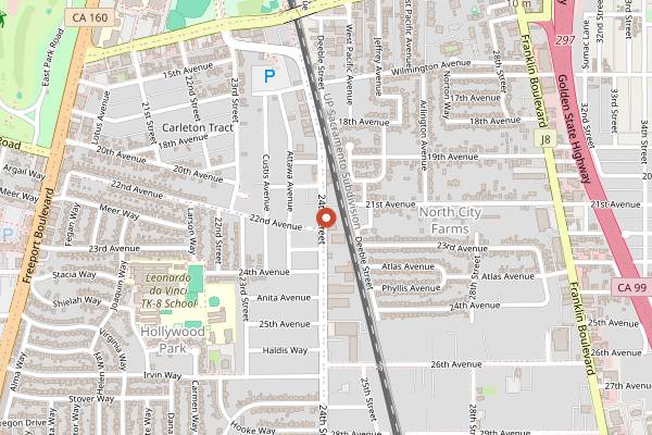Map showing Fountainhead Brewing Co. in Sacramento