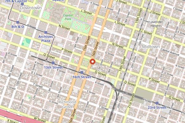 Map showing Magpie Brunch in Sacramento