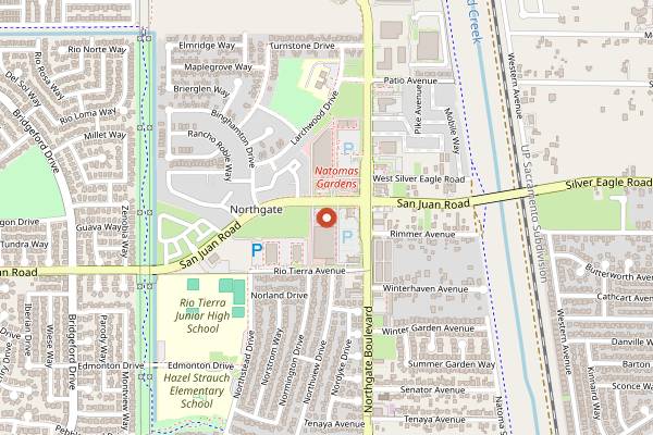Map showing Burger Hub in Sacramento