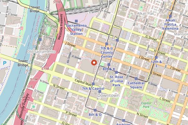 Map showing Estelle Bakery and Patisserie DOCO in Sacramento