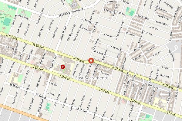 Map showing Temple Coffee Roasters H Street in Sacramento