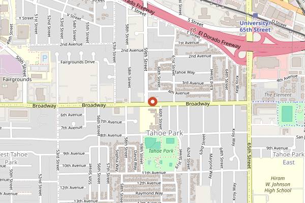 Map showing Bacon & Butter in Sacramento