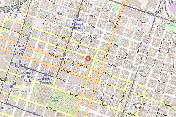 Map showing Buddha Bowls and Rolls in Sacramento