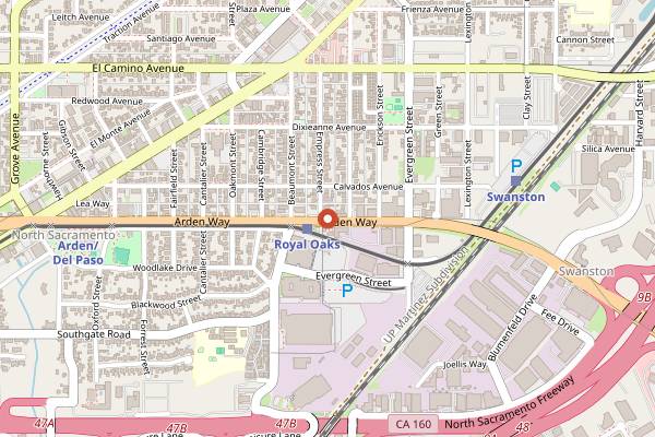 Map showing Chando's Tacos Arden Way in Sacramento