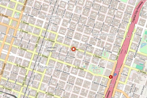 Map showing Elsewhere in Sacramento