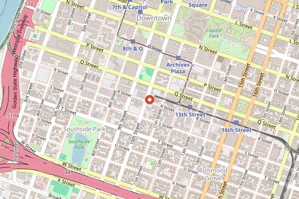 Map showing Fox & Goose Public House in Sacramento