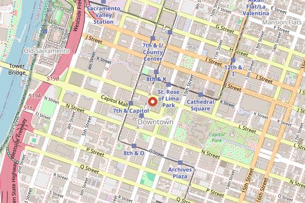 Map showing Frank Fat's in Sacramento