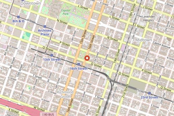 Map showing Hot Italian in Sacramento