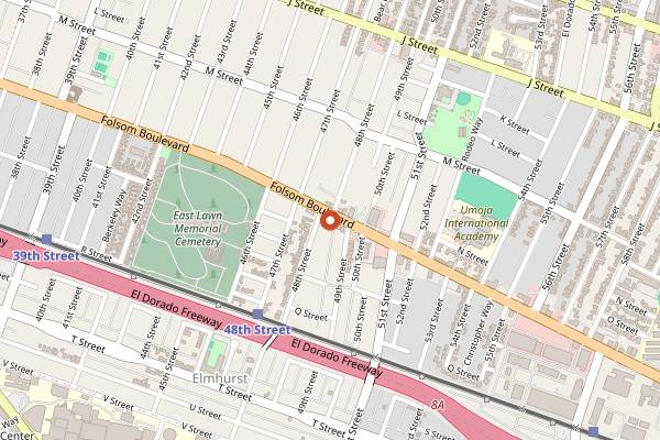Map showing OneSpeed in Sacramento