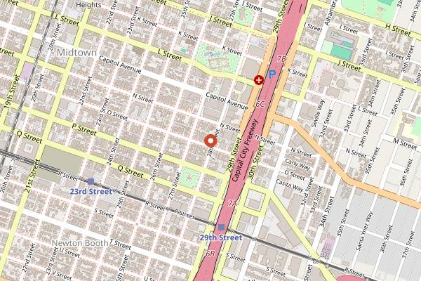Map showing Identity Coffees in Sacramento