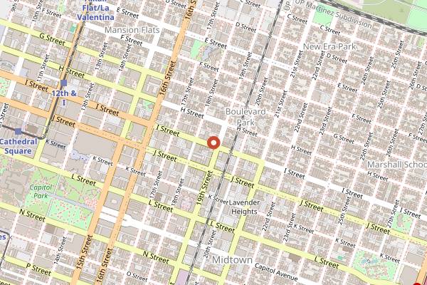 Map showing The Mill Coffee Roasting & Tea Studio in Sacramento