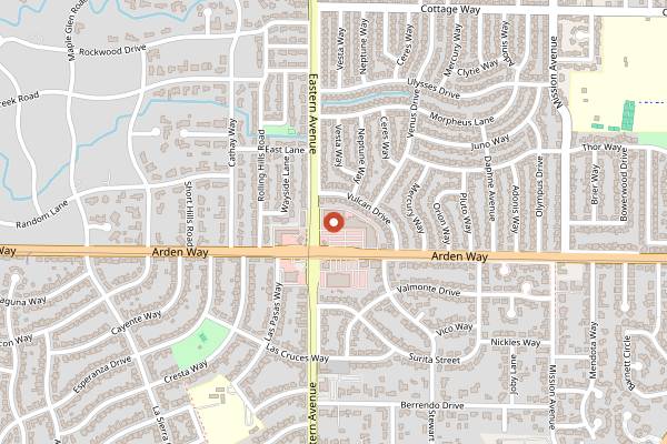 Map showing Salud! Culinary Center at Whole Foods Arden in Sacramento