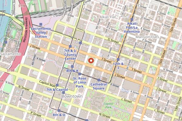 Map showing Courtland Pear Fair in Sacramento