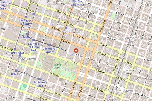 Map showing Sacramento Farm to Fork Festival in Sacramento