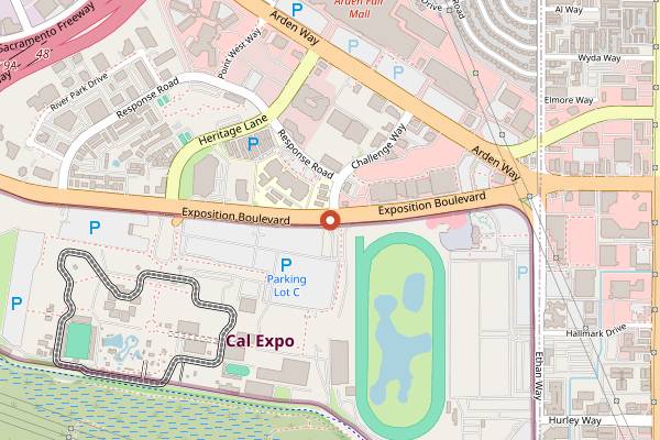 Map showing FoodieLand Night Market Sacramento in Sacramento
