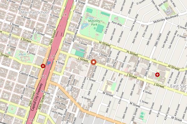 Map showing Sacramento Turn Verein Oktoberfest in Sacramento