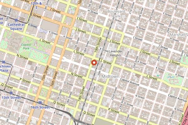 Map showing Mulvaney's B&L in Sacramento