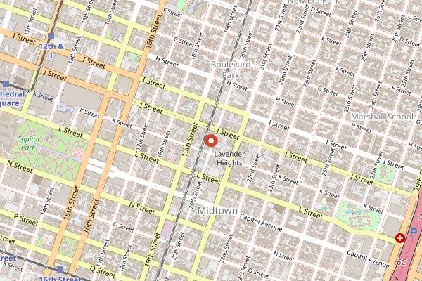 Map showing Azul Mexican Food and Tequila Bar in Sacramento
