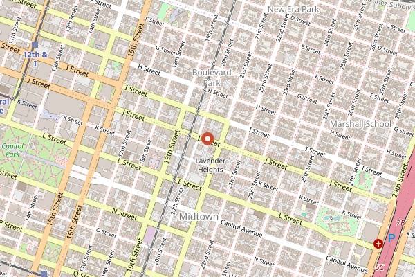 Map showing Marilyn’s Pizza Slice in Sacramento