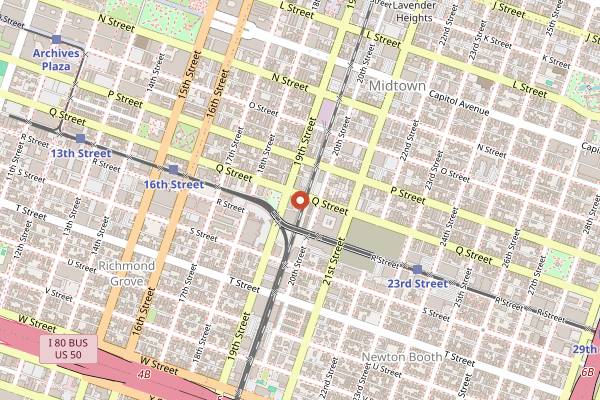 Map showing Pocha House in Sacramento