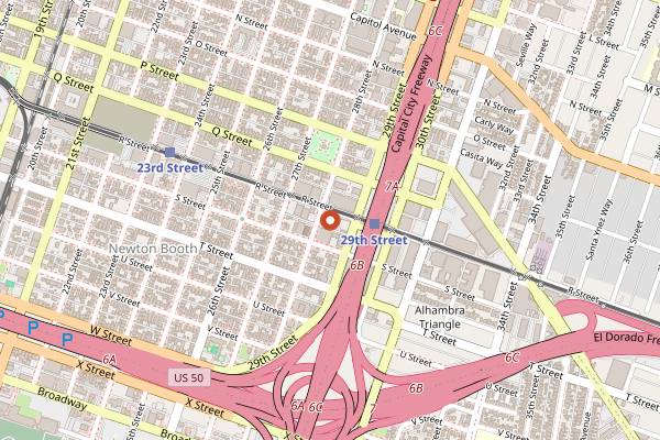 Map showing Sacramento Natural Foods Co-op in Sacramento