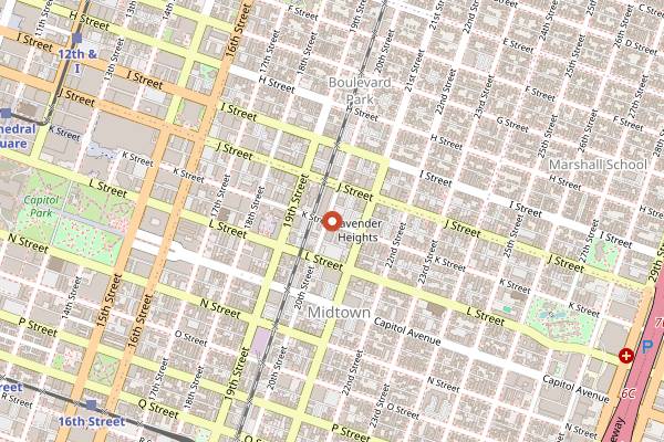 Map showing Badlands in Sacramento