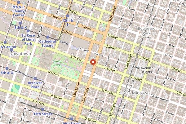 Map showing MIX Downtown in Sacramento