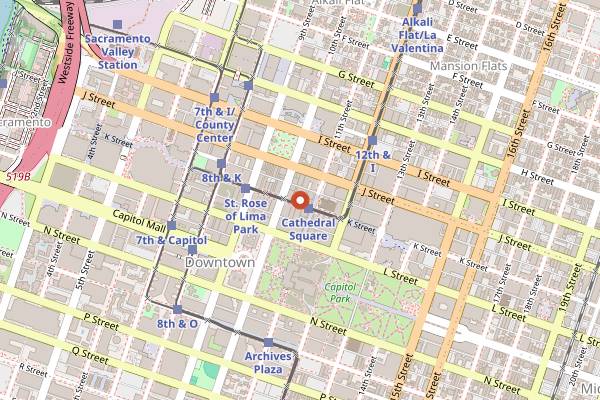 Map showing Crest Cafe in Sacramento