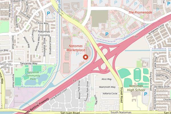 Map showing Koshi Ramen Bar in Sacramento