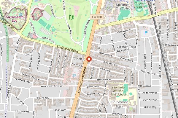 Map showing Sushi Cafe in Sacramento