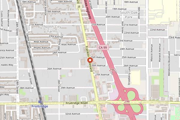 Map showing La Esperanza Mexican Food in Sacramento